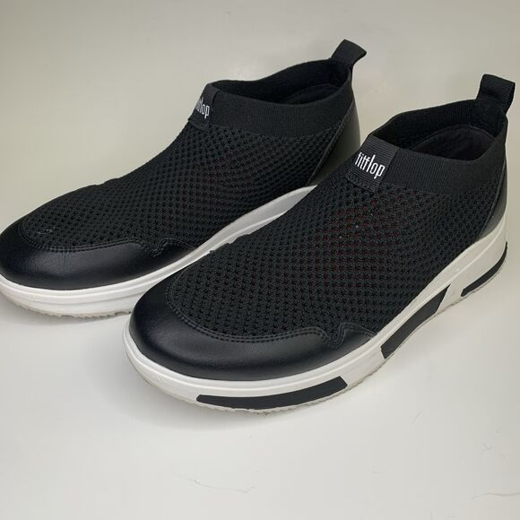 FitFlop Women’s Erin Mesh Slip On Sneakers Black and White Size 10 - Picture 2 of 16